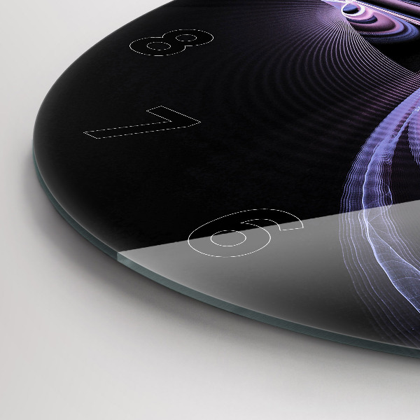 Reloj de cristal redondo Abstracción violeta