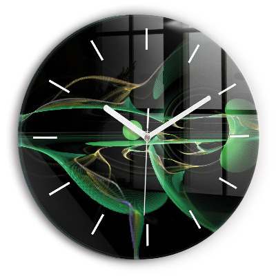 Reloj redondo pared Abstracción verde