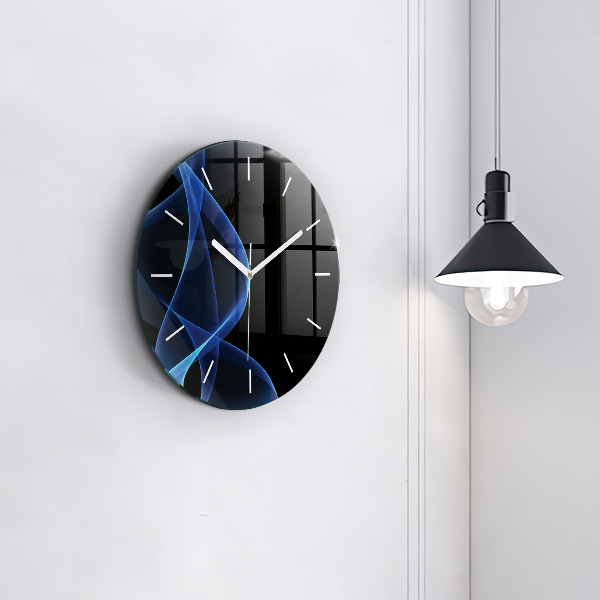 Reloj redondo pared Líneas azules