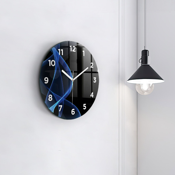Reloj redondo pared Líneas azules