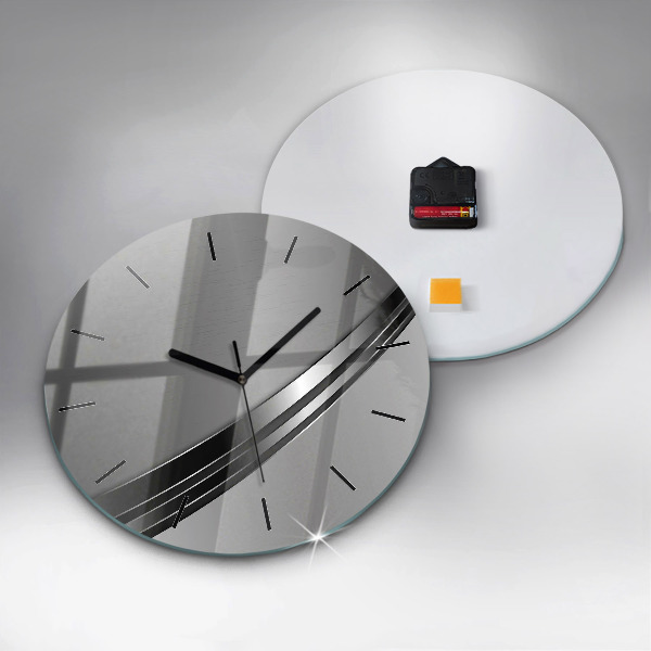 Reloj de pared redondo Líneas plateadas