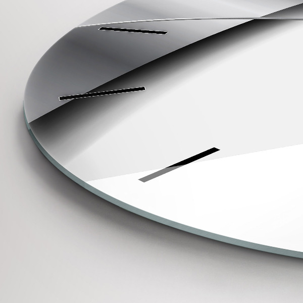 Reloj de cristal redondo Abstracción plateada