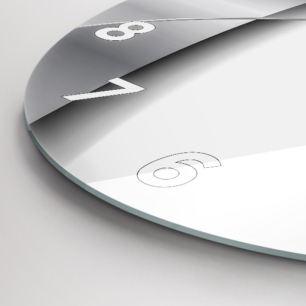 Reloj de cristal redondo Abstracción plateada