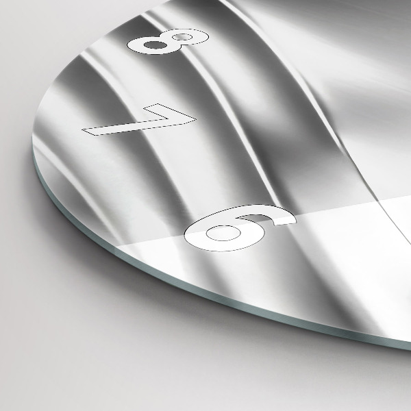 Reloj de cristal redondo Abstracción plateada