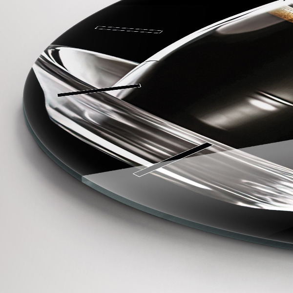 Reloj de cristal redondo Café negro