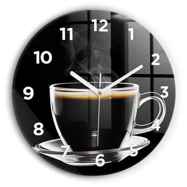 Reloj de cristal redondo Café negro