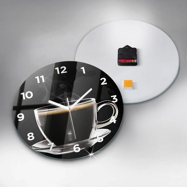 Reloj de cristal redondo Café negro