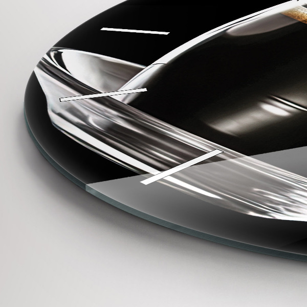 Reloj de cristal redondo Café negro