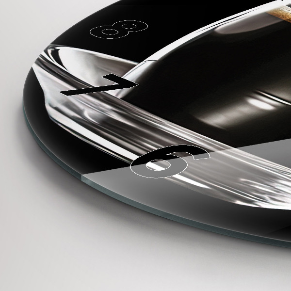 Reloj de cristal redondo Café negro