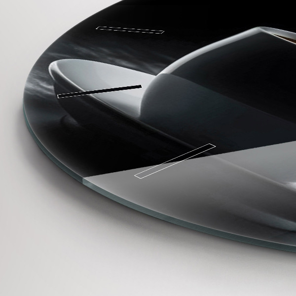 Reloj redondo pared Taza de café negro