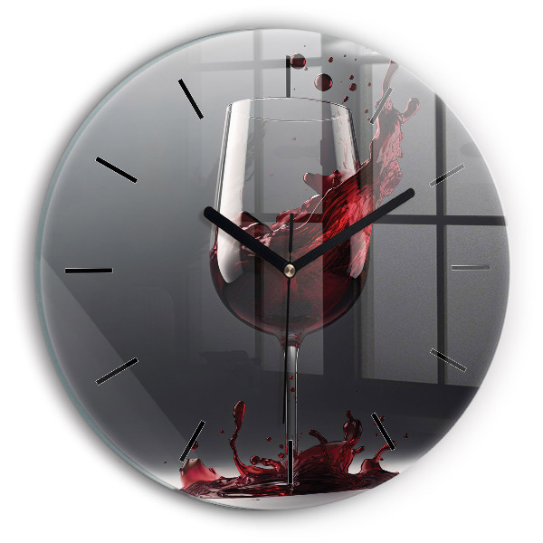 Reloj redondo pared Copa de vino tinto