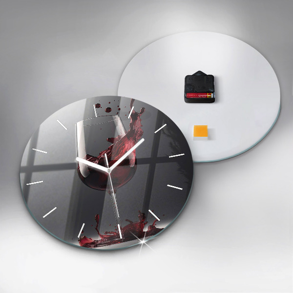 Reloj redondo pared Copa de vino tinto