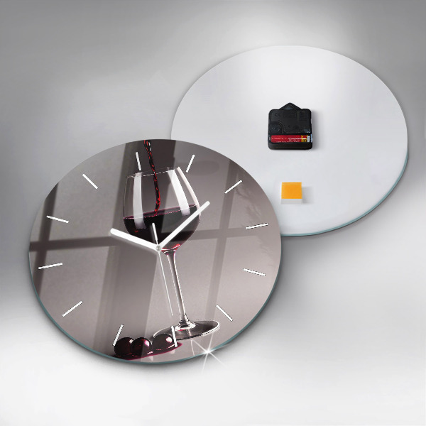 Reloj redondo pared Lámpara de vino tinto