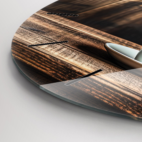 Reloj de cristal redondo Taza de café