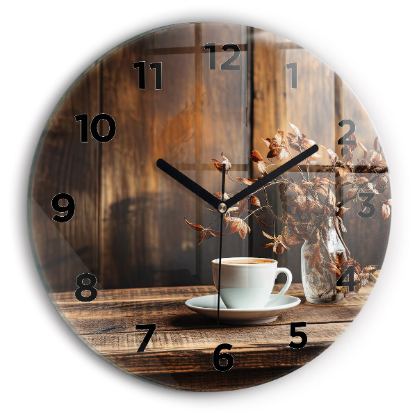 Reloj de cristal redondo Taza de café