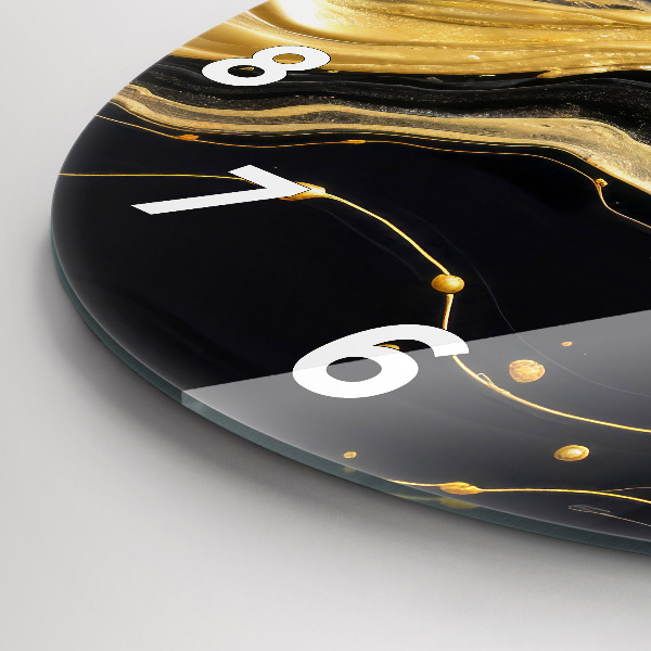 Reloj de cristal redondo Mármol dorado