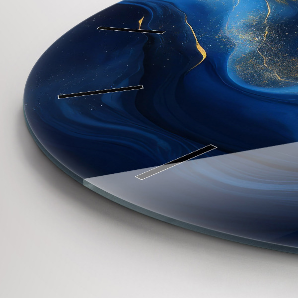 Reloj de pared redondo Mármol azul