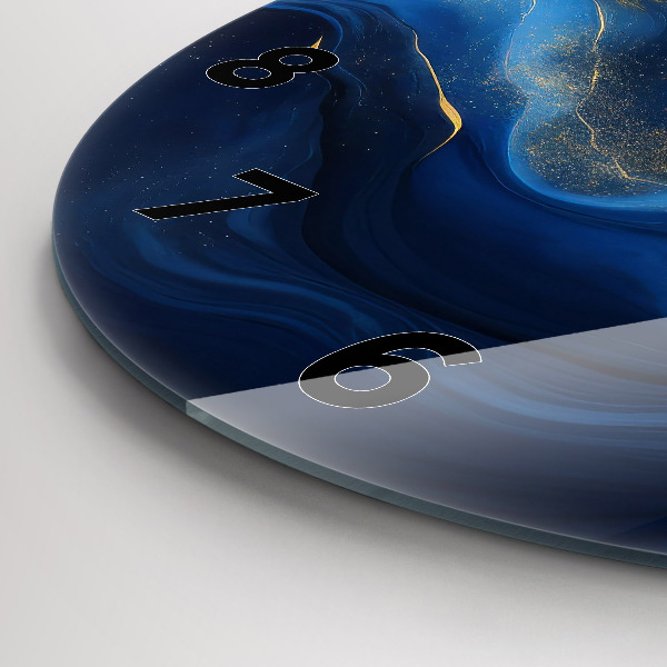 Reloj de pared redondo Mármol azul