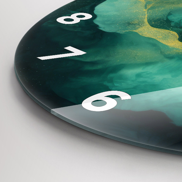 Reloj de cristal redondo Mármol verde