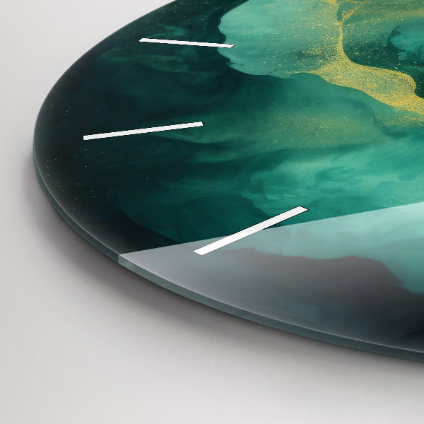 Reloj de cristal redondo Mármol verde