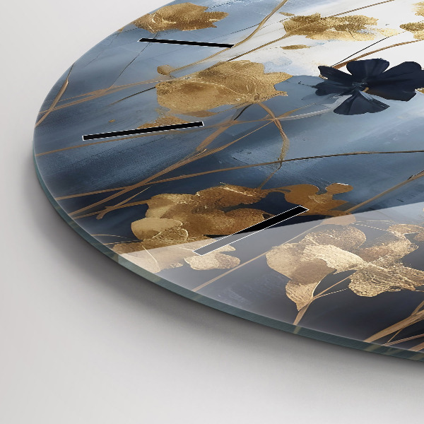 Reloj de cristal redondo Flores abstractas