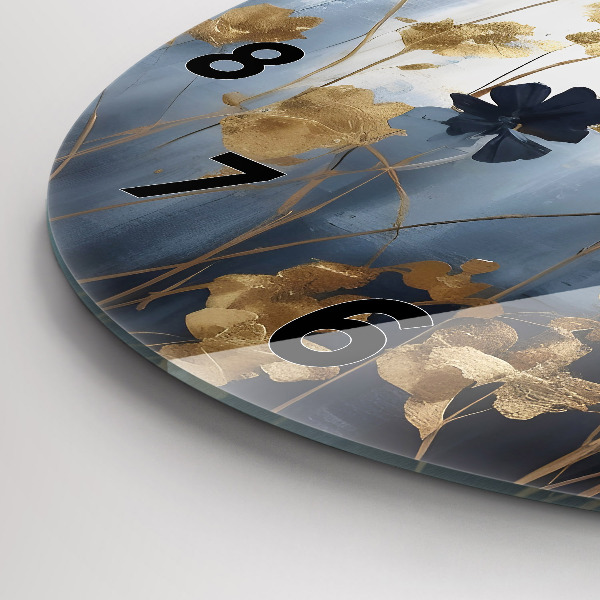 Reloj de cristal redondo Flores abstractas