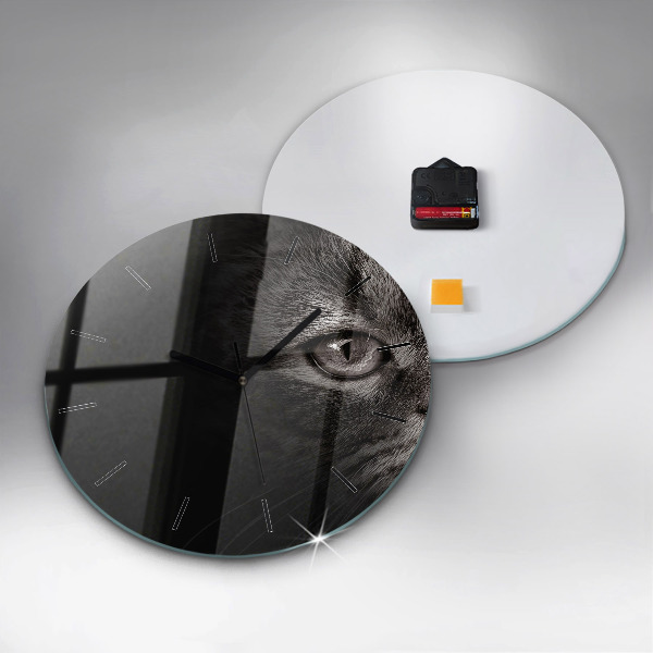 Reloj de cristal redondo Perro y gato escoceses