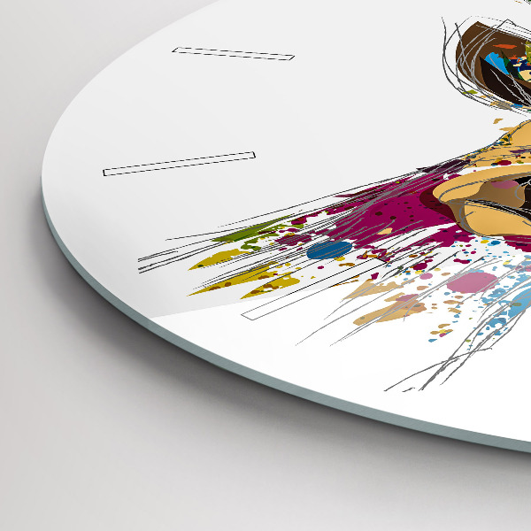 Reloj redondo pared Cabeza de ciervo de colores