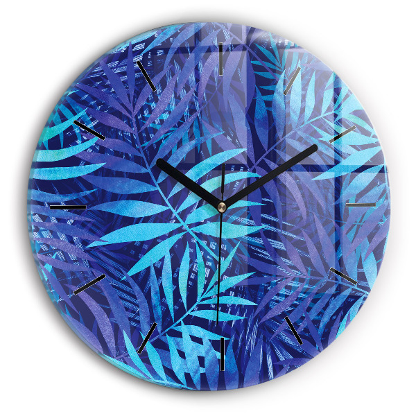 Reloj de pared redondo Hojas azules