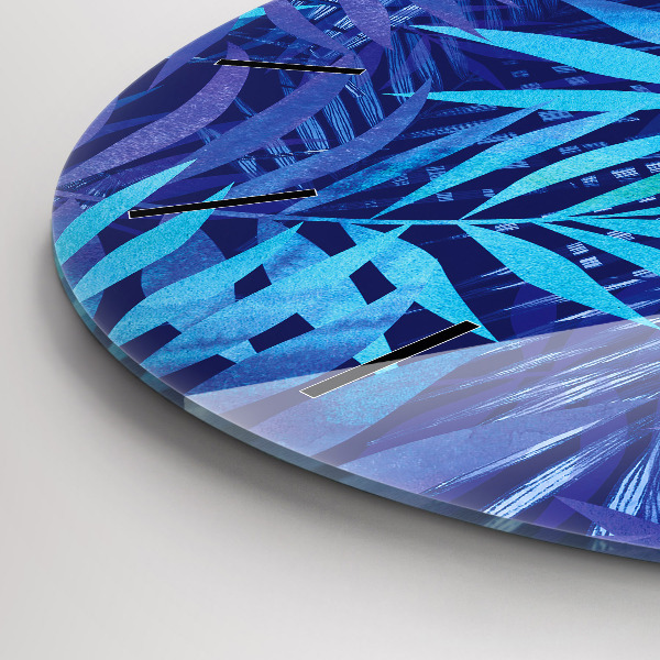 Reloj de pared redondo Hojas azules