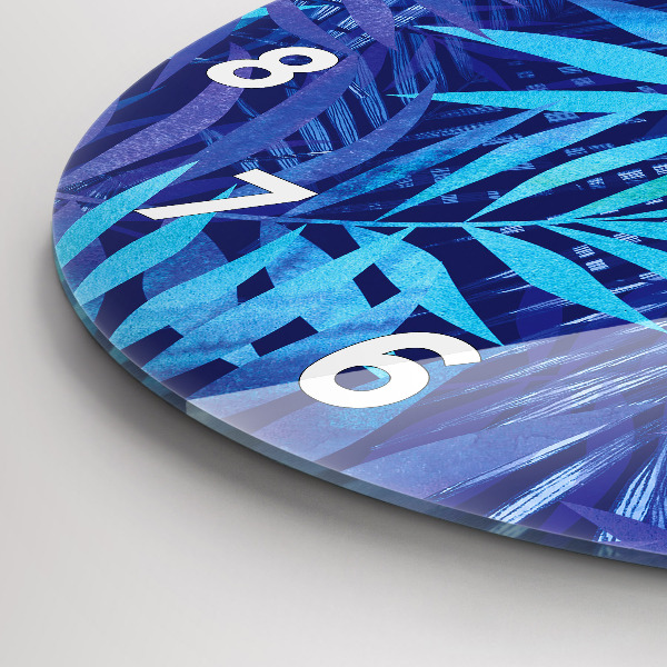 Reloj de pared redondo Hojas azules