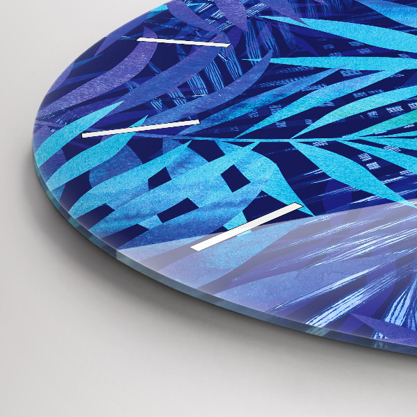 Reloj de pared redondo Hojas azules