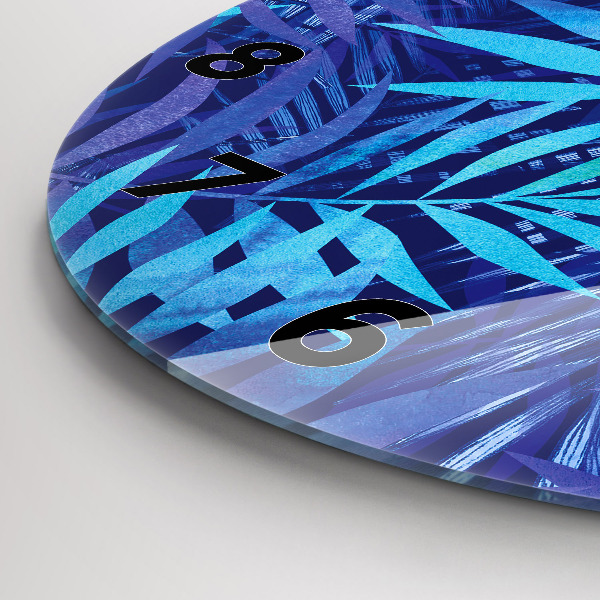 Reloj de pared redondo Hojas azules