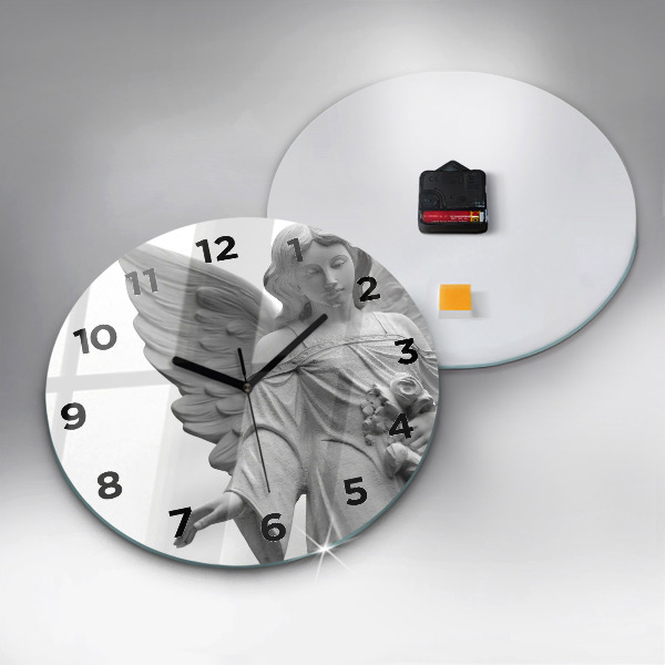 Reloj redondo pared Escultura de un ángel con alas