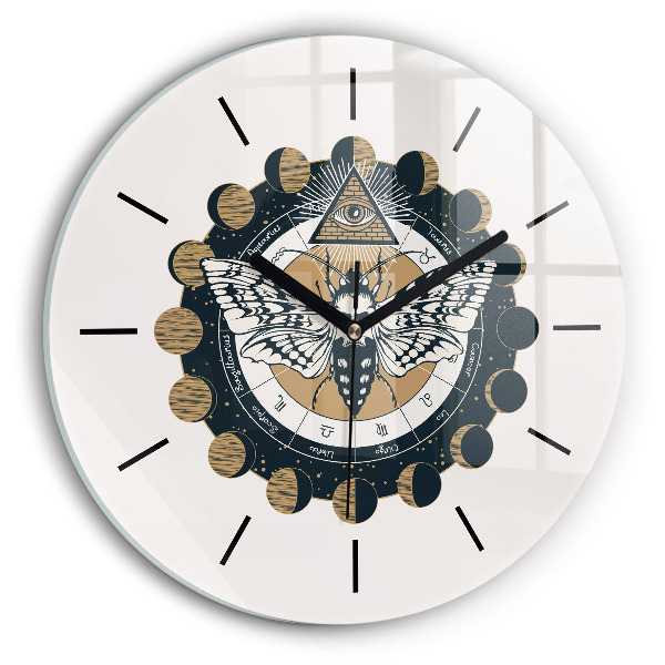 Reloj redondo pared Fases de la luna y el ojo