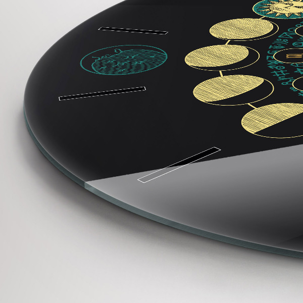 Reloj de cristal redondo Fases de la luna y reloj de arena