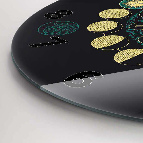 Reloj de cristal redondo Fases de la luna