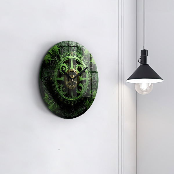 Reloj redondo pared Mecanismo verde