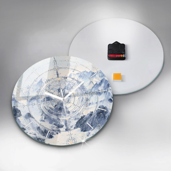 Reloj de cristal redondo Dibujos azules