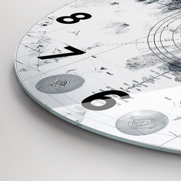 Reloj de pared redondo Dibujo montañas