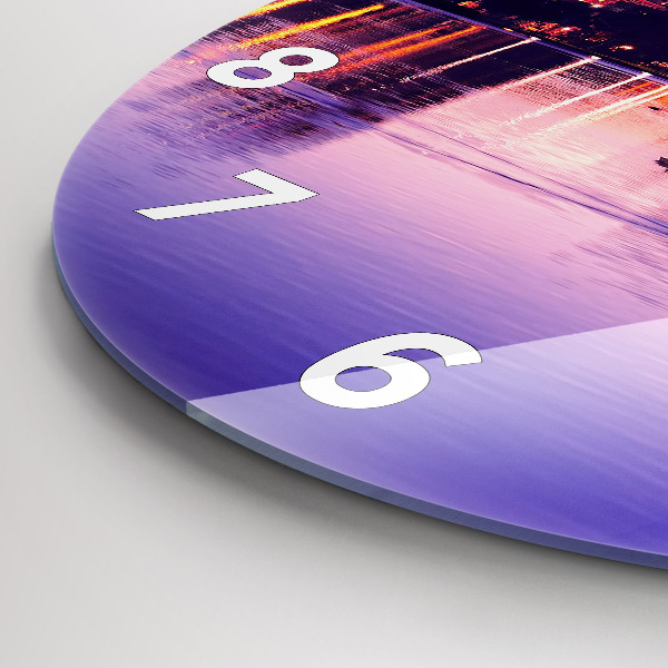 Reloj redondo pared Panorámica nocturna de la ciudad