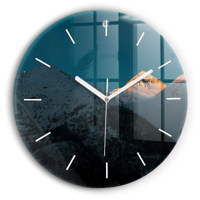 Reloj de pared redondo Puesta de sol en las montañas