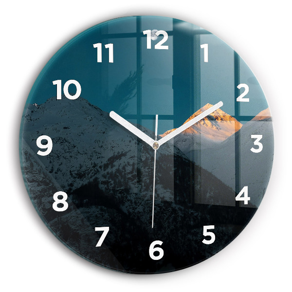 Reloj de pared redondo Puesta de sol en las montañas