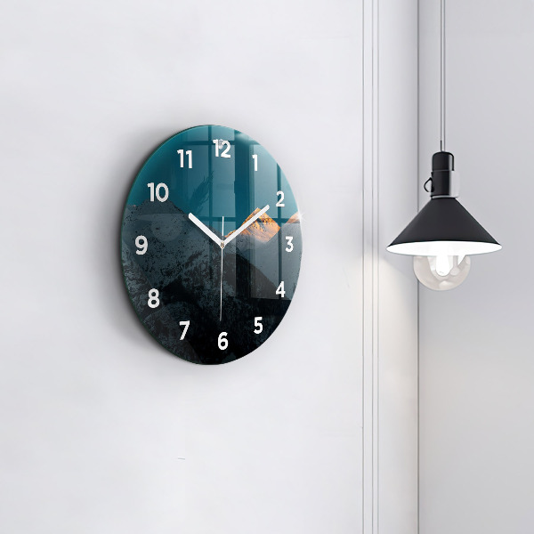 Reloj de pared redondo Puesta de sol en las montañas