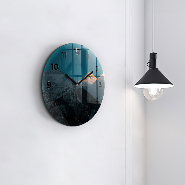 Reloj de pared redondo Puesta de sol en las montañas