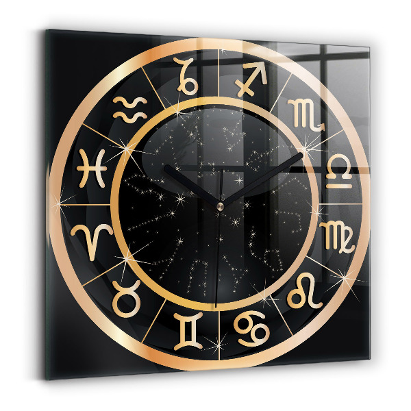 Reloj cuadrado Signos zodiacales negros
