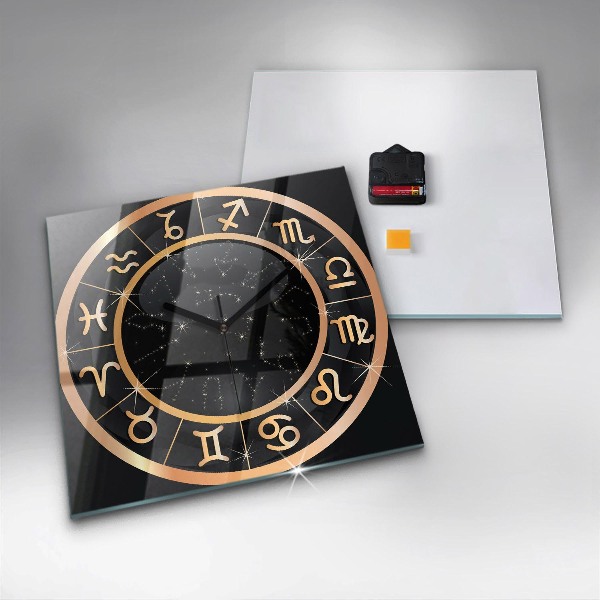 Reloj cuadrado Signos zodiacales negros