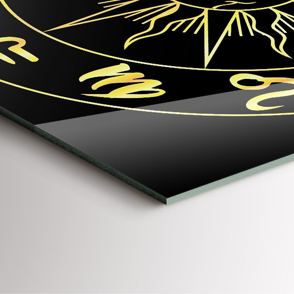 Reloj cuadrado Signos del zodiaco dorados con el sol