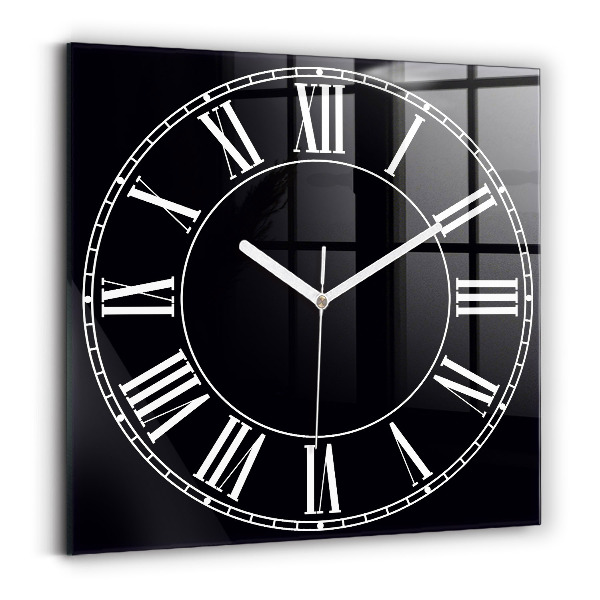 Reloj cuadrado Números romanos negros