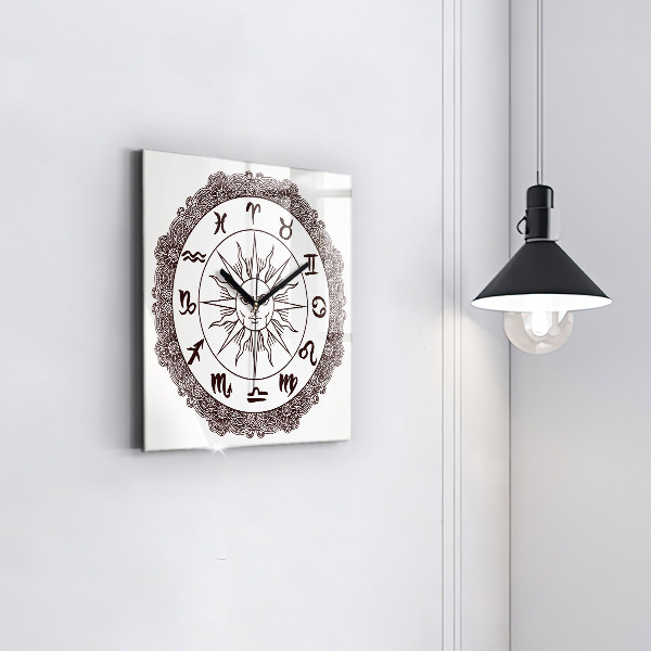 Reloj de pared cuadrado Signos del zodiaco decorativos